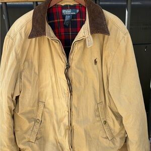 Ralph Lauren Tan Jacket with Brown Collar